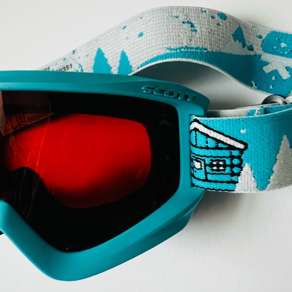Scott Teal Ski Goggles with Red Lenses - Picture 2 of 5